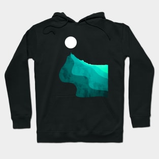 Green peak moon Hoodie